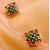 Ruby Emerald Patterned Stud Earrings